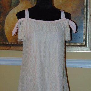 Pastel off shoulder lace dress